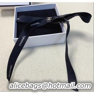 Good Taste Chanel Bow Hair Pin CH101039 Black 2024