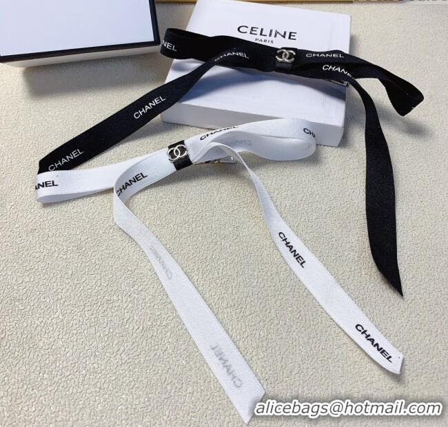 Famous Brand Chanel Bow Hair Pin CH101039 White 2024
