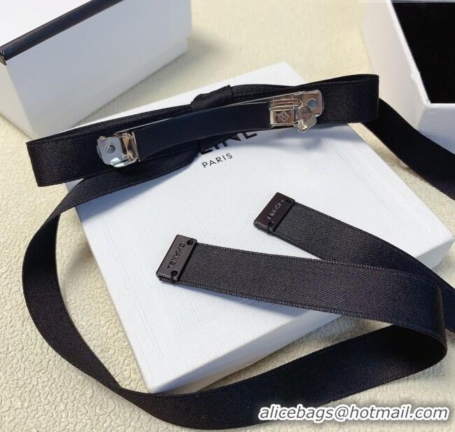 Fashion Discount Chanel Bow Hair Tie CH101042 Black 2024