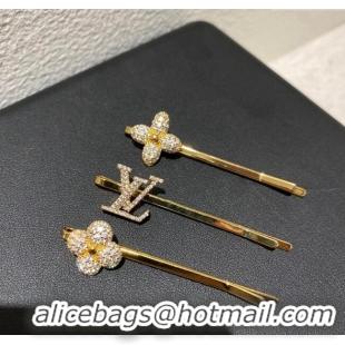 Good Quality Louis Vuitton Bloom Hair Clip Set with Strass V1023 2024