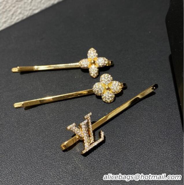 Good Quality Louis Vuitton Bloom Hair Clip Set with Strass V1023 2024