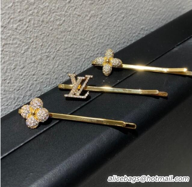 Good Quality Louis Vuitton Bloom Hair Clip Set with Strass V1023 2024