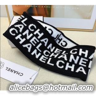 Famous Brand Chanel Knit Headband 1023 White/Black 2024
