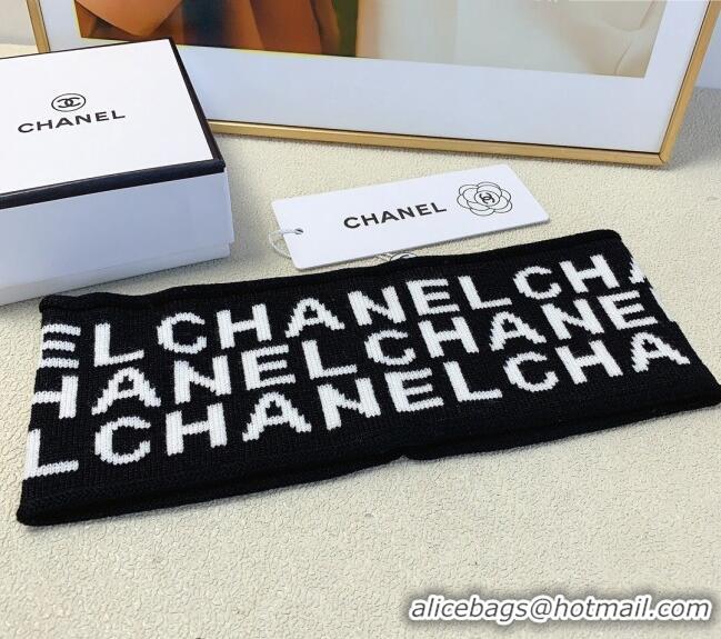 Famous Brand Chanel Knit Headband 1023 White/Black 2024