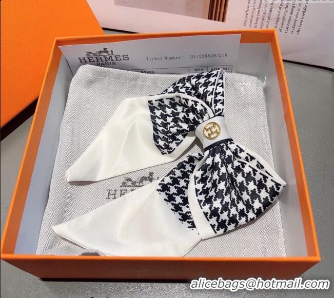 Inexpensive Hermes Bow Hair Clip 1023 White 2024