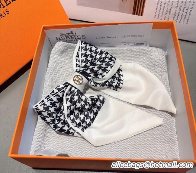 Inexpensive Hermes Bow Hair Clip 1023 White 2024