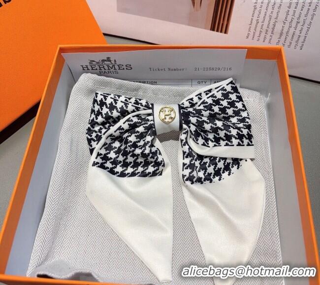 Inexpensive Hermes Bow Hair Clip 1023 White 2024