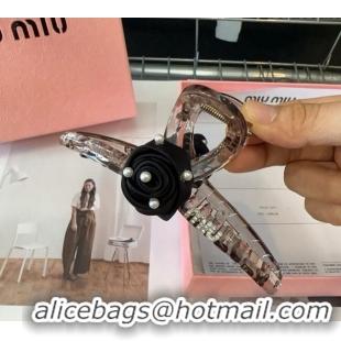 Luxury Discount Miu Miu Rose Bloom Hair Clip 1023 Grey 2024