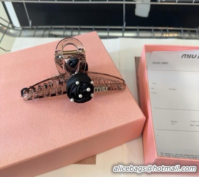 Luxury Discount Miu Miu Rose Bloom Hair Clip 1023 Grey 2024