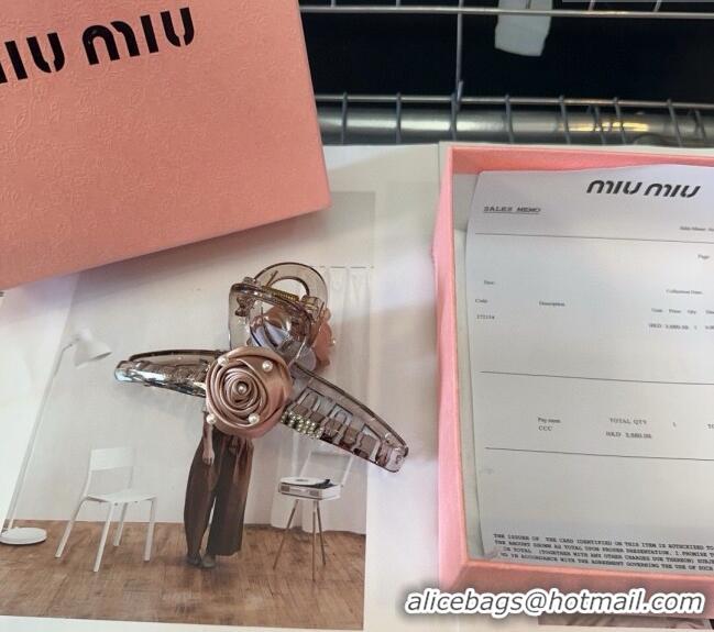 Popular Style Miu Miu Rose Bloom Hair Clip 1023 Beige 2024