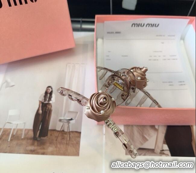 Popular Style Miu Miu Rose Bloom Hair Clip 1023 Beige 2024