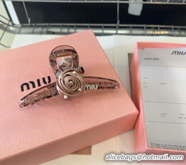 Popular Style Miu Miu Rose Bloom Hair Clip 1023 Beige 2024