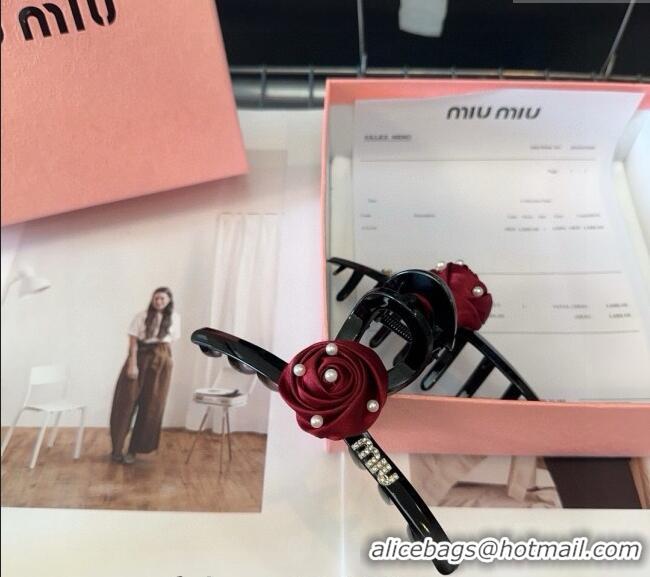 Traditional Specials Miu Miu Rose Bloom Hair Clip 1023 Black 2024