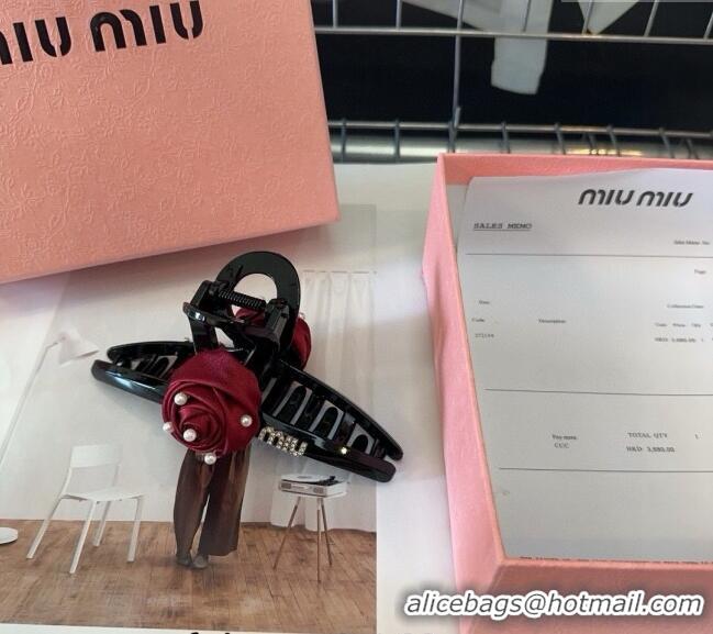 Traditional Specials Miu Miu Rose Bloom Hair Clip 1023 Black 2024
