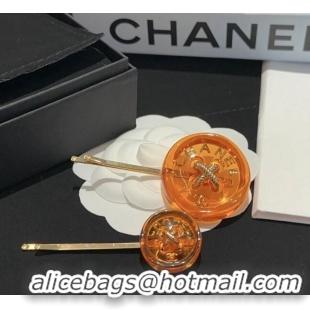Unique Grade Chanel Resin Hair Clip AB9034 Orange 2024