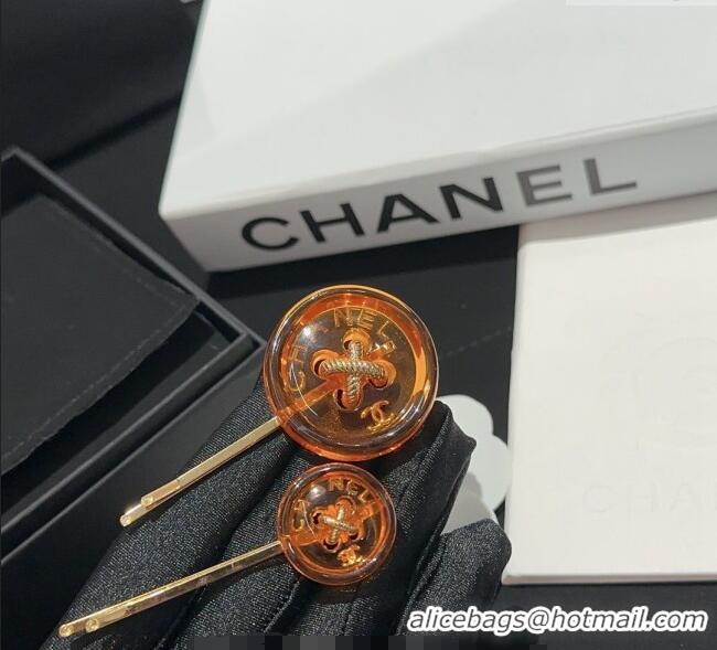 Unique Grade Chanel Resin Hair Clip AB9034 Orange 2024