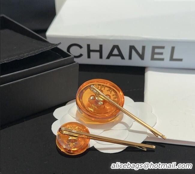 Unique Grade Chanel Resin Hair Clip AB9034 Orange 2024