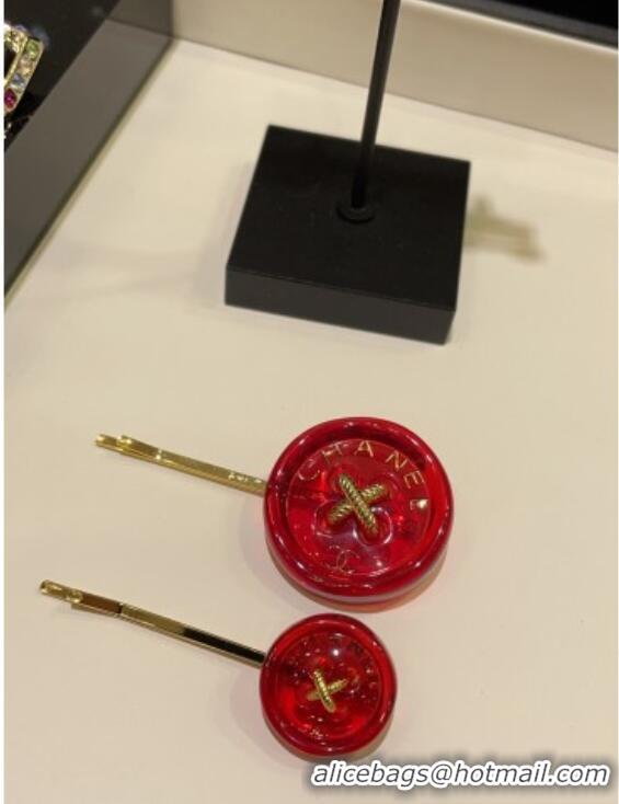 Luxury Discount Chanel Resin Hair Clip AB9034 Red 2024
