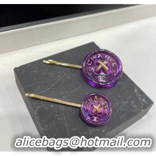 Top Grade Chanel Resin Hair Clip AB9034 Purple 2024