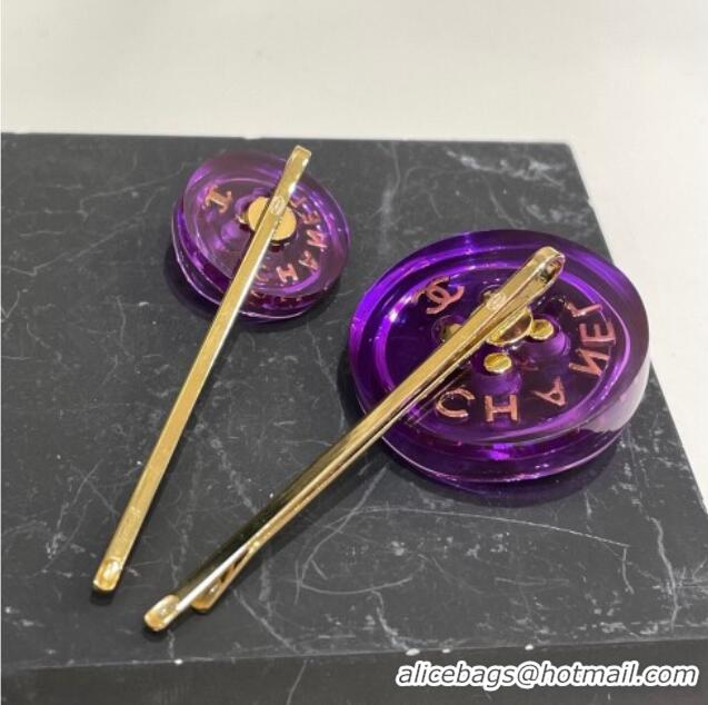 Top Grade Chanel Resin Hair Clip AB9034 Purple 2024