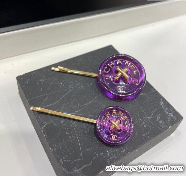 Top Grade Chanel Resin Hair Clip AB9034 Purple 2024