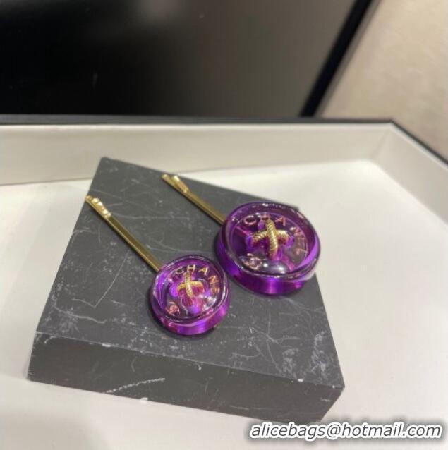 Top Grade Chanel Resin Hair Clip AB9034 Purple 2024