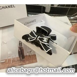 Super Quality Chanel Bow Hair Clip 1023 Black 2024
