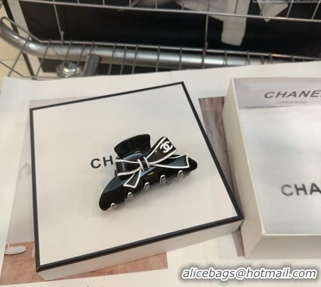 Super Quality Chanel Bow Hair Clip 1023 Black 2024