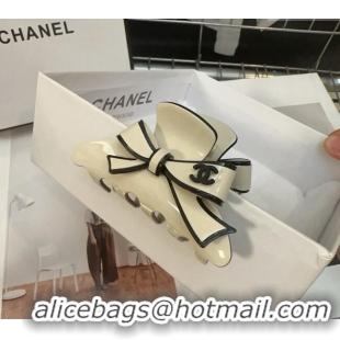 Famous Brand Discount Chanel Bow Hair Clip 1023 White 2024