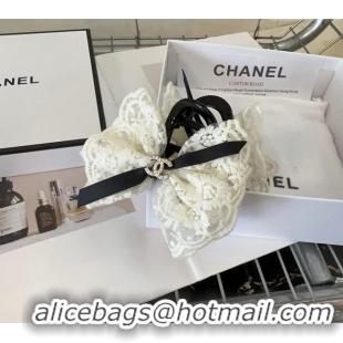 Well Crafted Chanel Lace Hair Clip 1023 White 2024