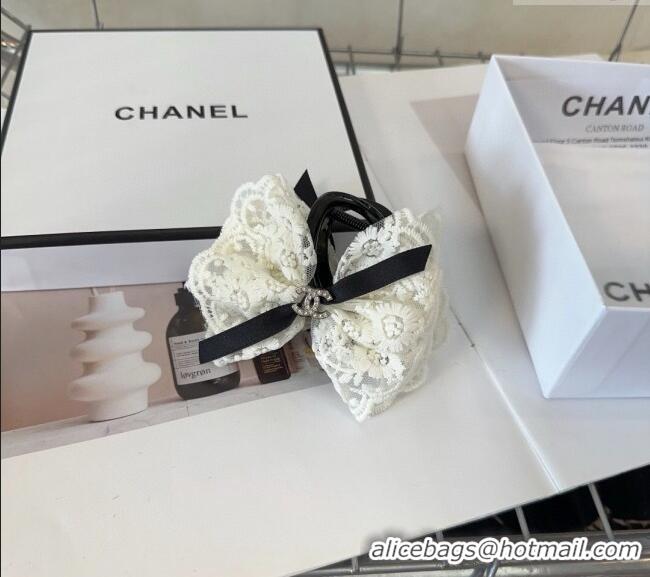 Well Crafted Chanel Lace Hair Clip 1023 White 2024