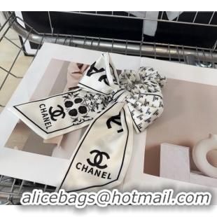 Good Taste Chanel Bow Printed Hair Ring 1023 White 2024