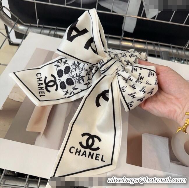 Good Taste Chanel Bow Printed Hair Ring 1023 White 2024
