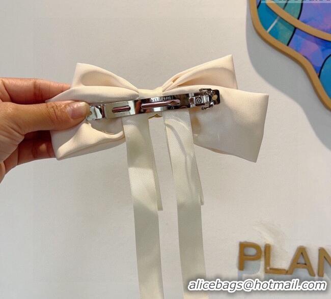 Super Quality Chanel Bow Hair Clip 1129 White 2024