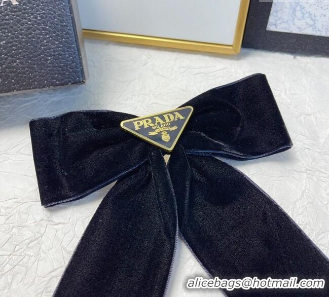 Unique Grade Prada Velvet Bow Hair Clip 1IF154 Black 2024