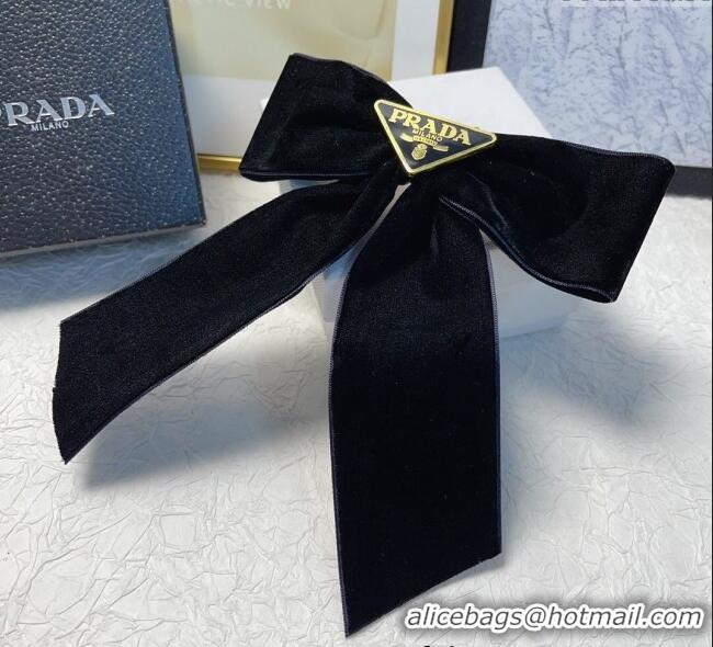 Unique Grade Prada Velvet Bow Hair Clip 1IF154 Black 2024