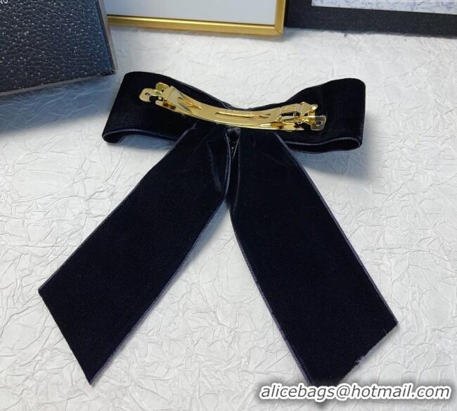 Unique Grade Prada Velvet Bow Hair Clip 1IF154 Black 2024