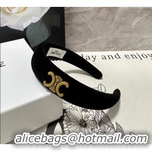 Best Price Celine Velvet Headband 1129 Black 2024