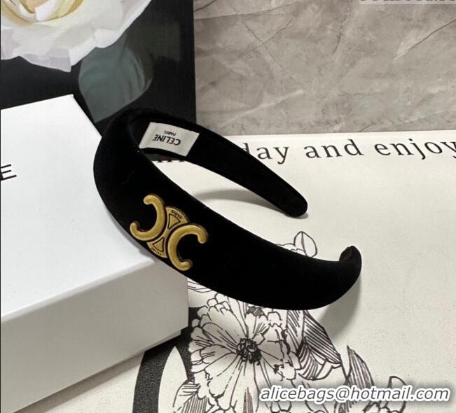Best Price Celine Velvet Headband 1129 Black 2024