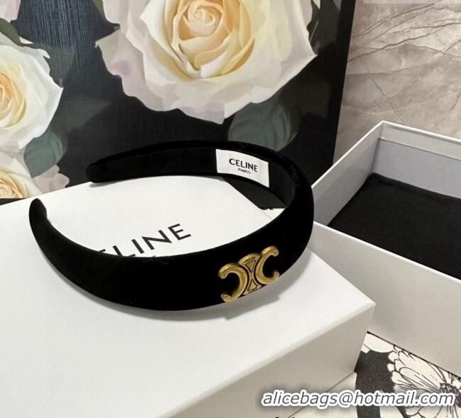 Best Price Celine Velvet Headband 1129 Black 2024