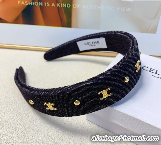 Reasonable Price Celine Denim Headband 1129 Black 2024
