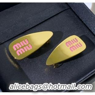 Unique Discount Miu Miu Hair Clip M113004 Gold/Pink 2024 (One Pair)
