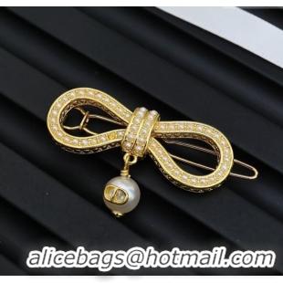 Best Grade Dior Bow Hair Clip D113005 Gold 2024