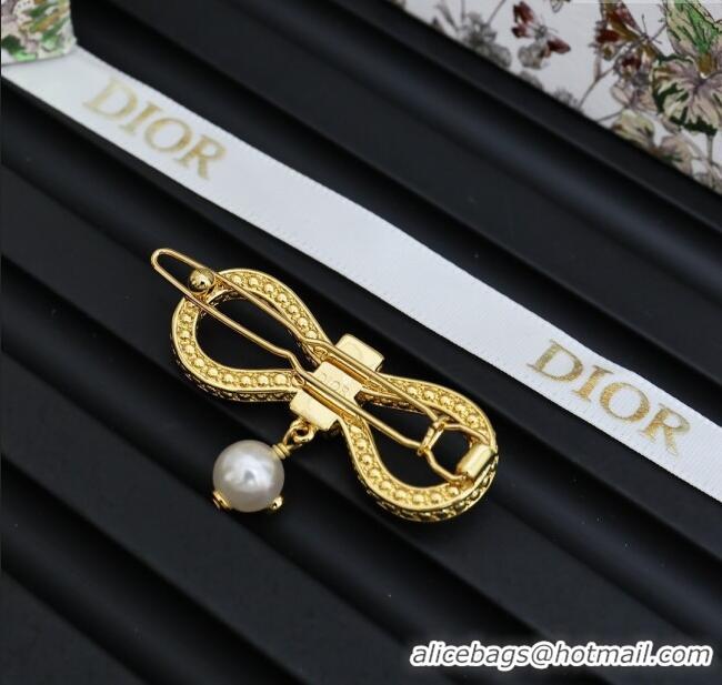 Best Grade Dior Bow Hair Clip D113005 Gold 2024