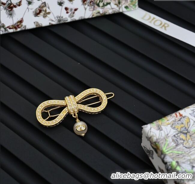 Best Grade Dior Bow Hair Clip D113005 Gold 2024