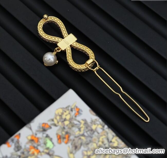Best Grade Dior Bow Hair Clip D113005 Gold 2024