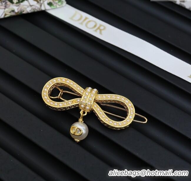 Best Grade Dior Bow Hair Clip D113005 Gold 2024