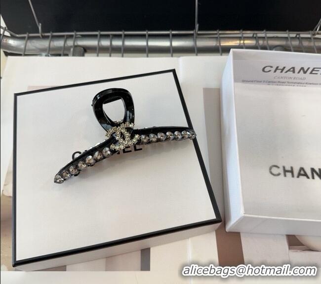 Good Product Chanel Hair Clip with Strass 0311 Black 2025