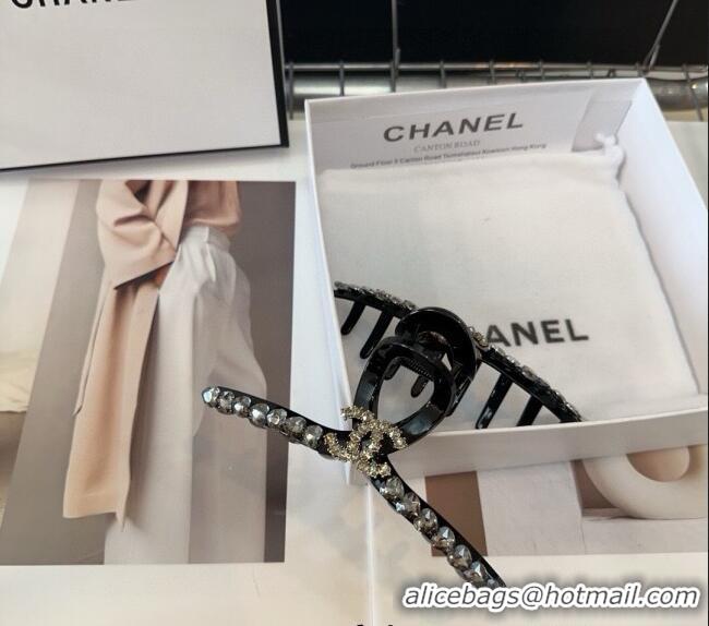 Good Product Chanel Hair Clip with Strass 0311 Black 2025