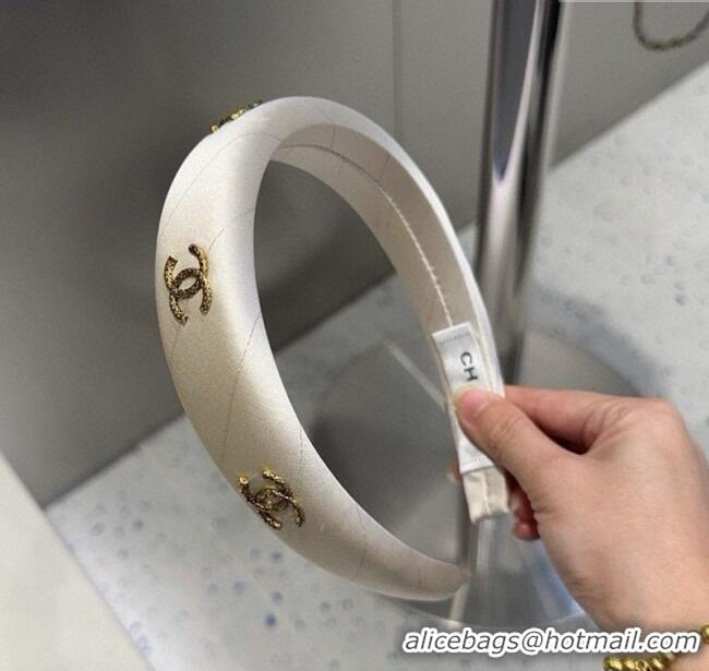 Luxury Cheap Chanel Headband with Metal-Tone CC 0311 White 2025